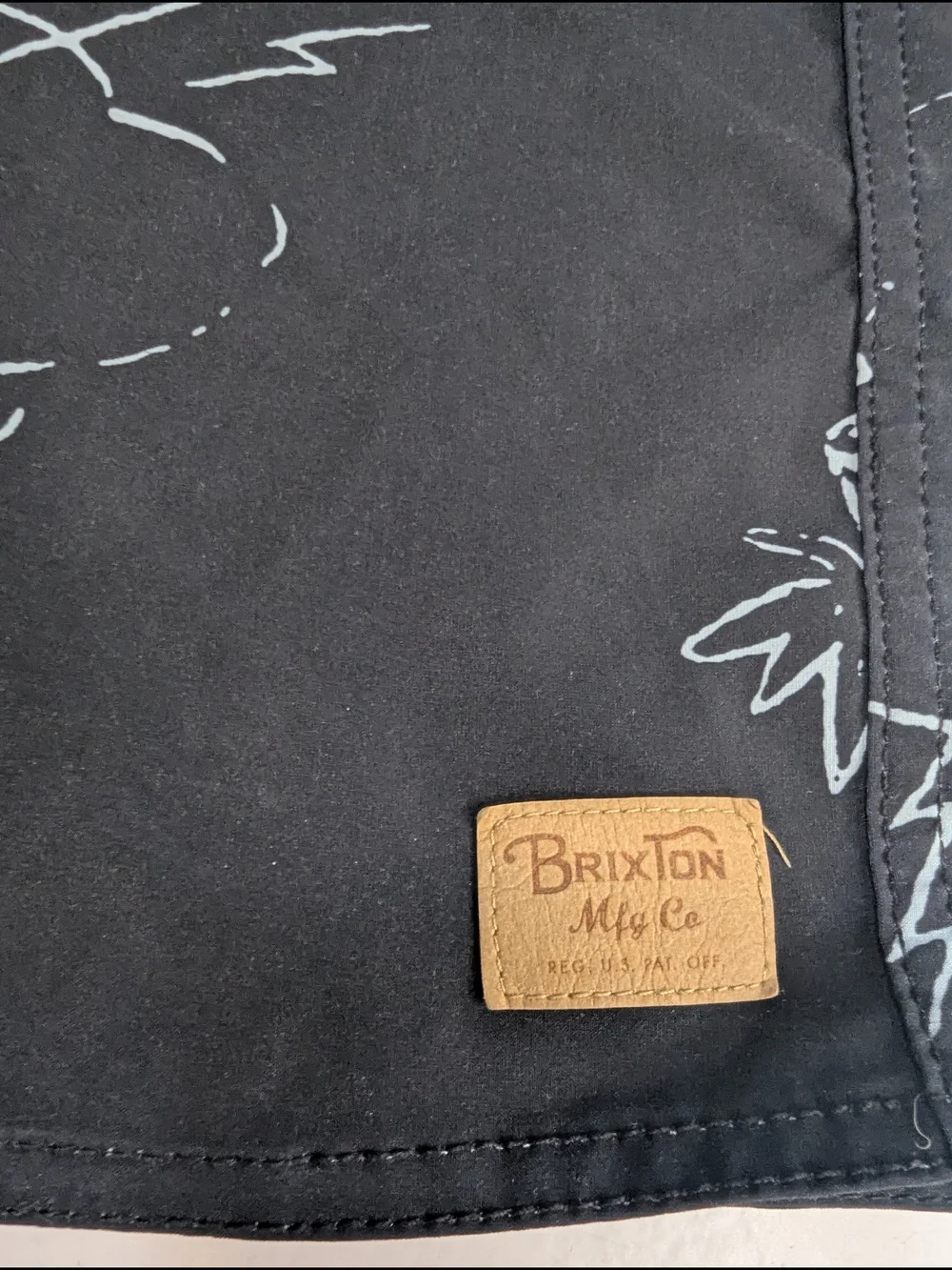 Brixton Men's Everyday Stretch Hybrid Shorts Tiger Doodle Print Black Small